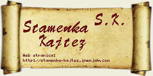 Stamenka Kajtez vizit kartica